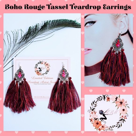 The MBM Boutique Jewelry - 3/$30 🆕Boho Mix Rouge Tassel Teardrop Earrings